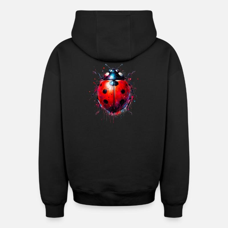 Coccinelle - Sweat à capuche unisexe zippé oversize épais SPREAD - noir
