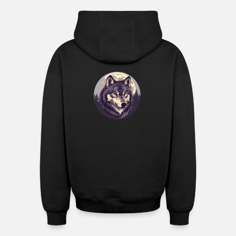 Sang de loup - Sweat à capuche unisexe zippé oversize épais SPREAD - noir