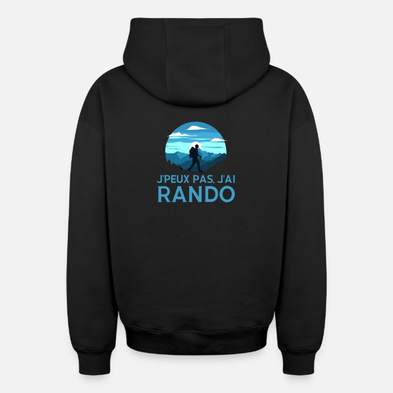 Randonnée Rando - Sweat à capuche unisexe zippé oversize épais SPREAD - noir