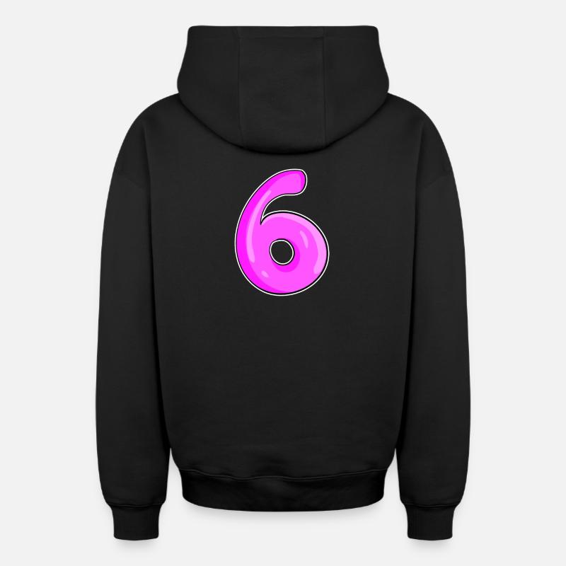 Numéro 6 Numéro - Sweat à capuche unisexe zippé oversize épais SPREAD - noir