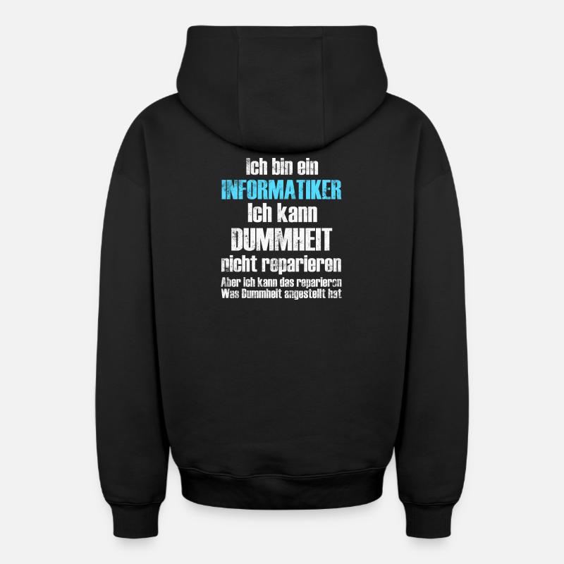 Informatiker Informatik - Oversized Heavyweight Unisex Zip Hoodie - Schwarz