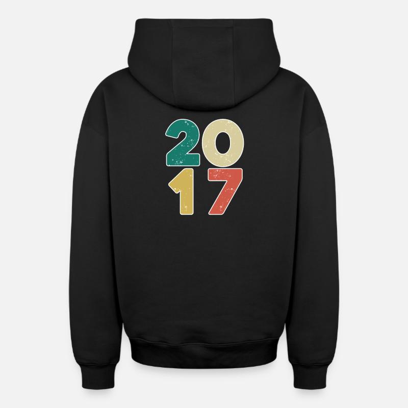 2017 - Année 2017 - Année 2017 - Sweat à capuche unisexe zippé oversize épais SPREAD - noir