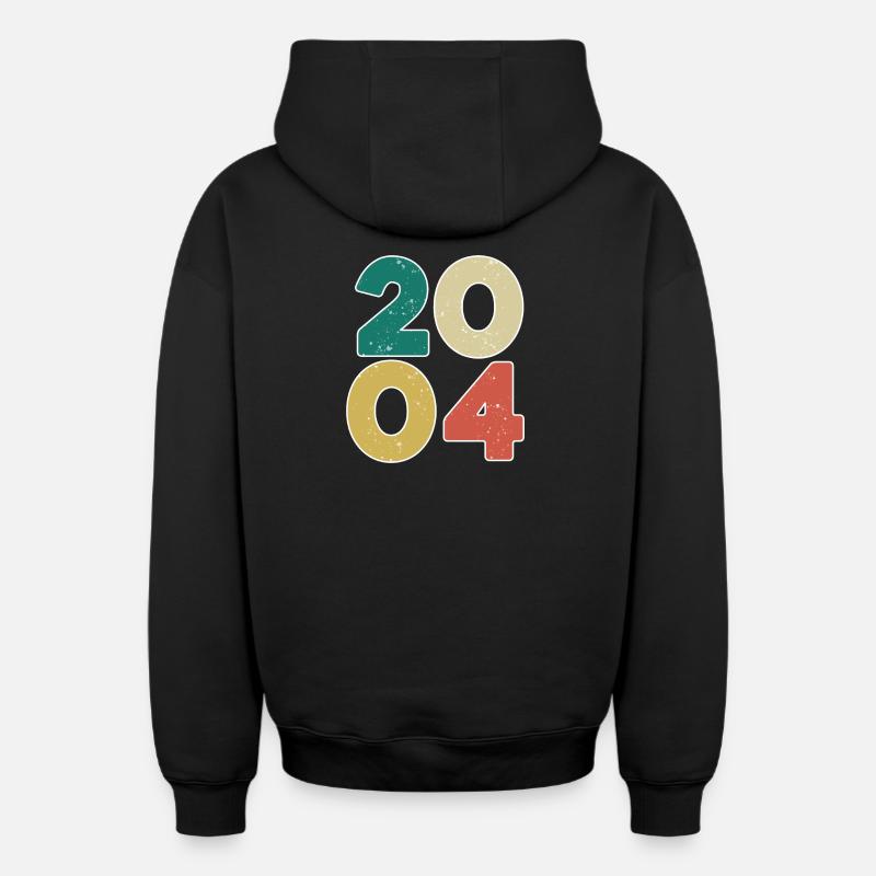 2004 - Année 2004 - Année 2004 - Sweat à capuche unisexe zippé oversize épais SPREAD - noir