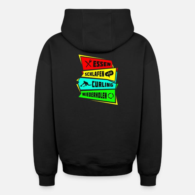 Manger dormir Curling Répéter - Sweat à capuche unisexe zippé oversize épais SPREAD - noir