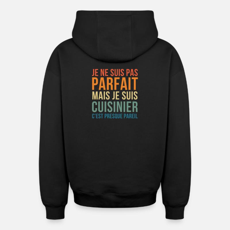 Un cuisinier parfait - Sweat à capuche unisexe zippé oversize épais SPREAD - noir