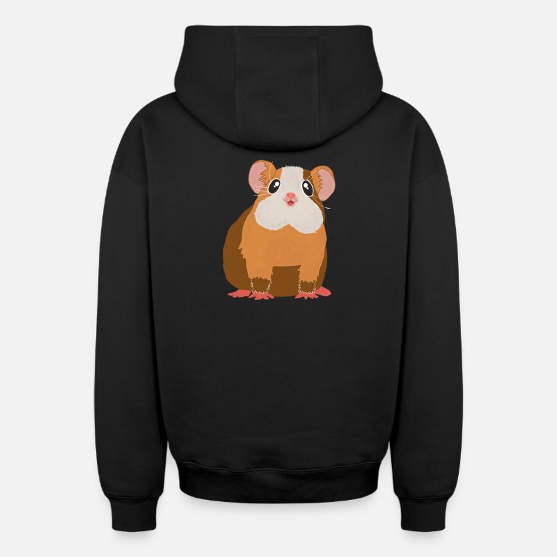 Cobaye - Sweat à capuche unisexe zippé oversize épais SPREAD - noir