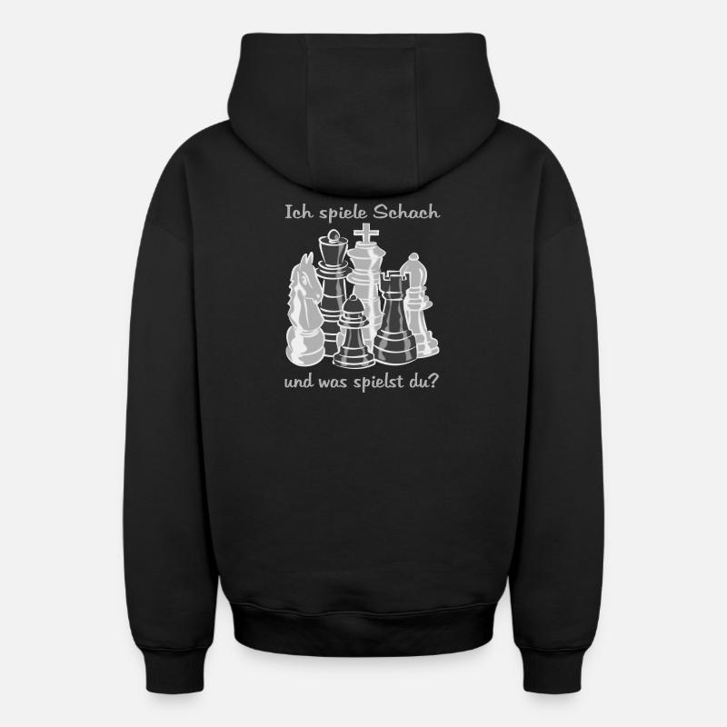 Schach figuren - Oversized Heavyweight Unisex Zip Hoodie - Schwarz