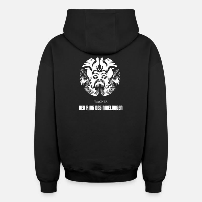 L’Anneau du Nibelung - Sweat à capuche unisexe zippé oversize épais SPREAD - noir