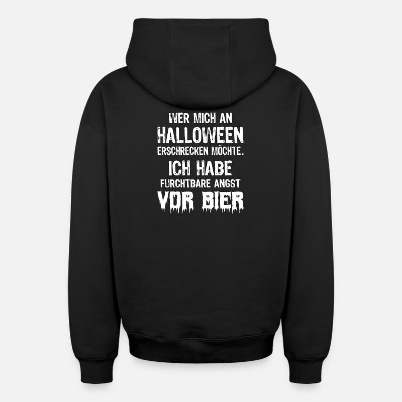 Halloween & Bier - Oversized Heavyweight Unisex Zip Hoodie - Schwarz