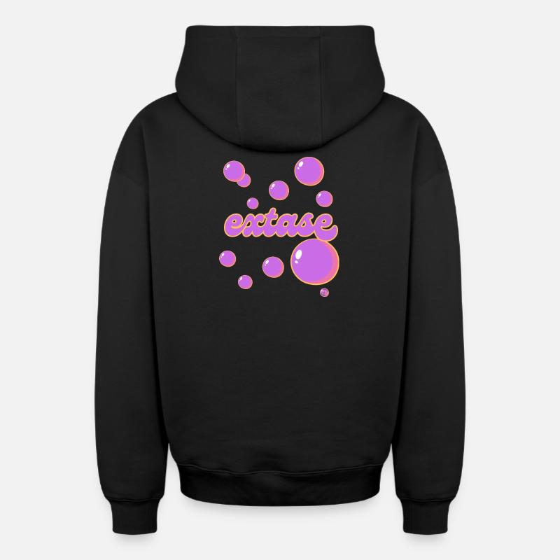 Extase - Sweat à capuche unisexe zippé oversize épais SPREAD - noir