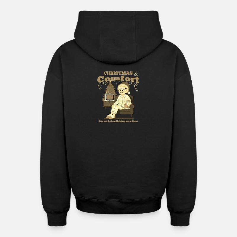 Noël et commodité - Sweat à capuche unisexe zippé oversize épais SPREAD - noir
