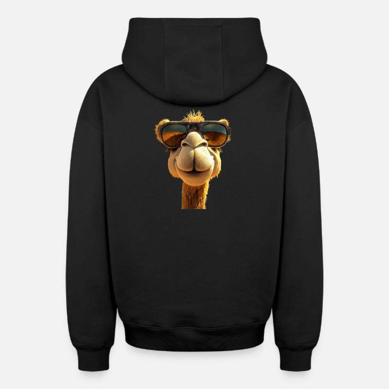 Kamel Dromedar Trampeltier Camel Geschenk Kamele - Oversized Heavyweight Unisex Zip Hoodie - Schwarz