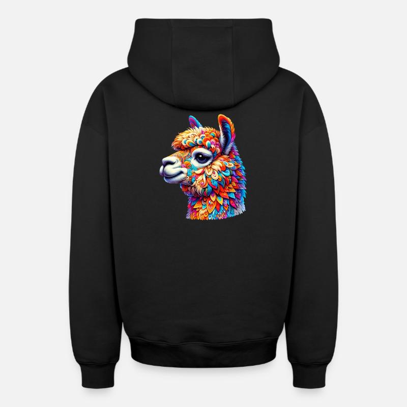 Alpaga - Sweat à capuche unisexe zippé oversize épais SPREAD - noir