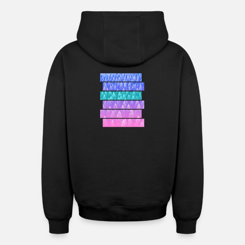 Sapin - Sweat à capuche unisexe zippé oversize épais SPREAD - noir