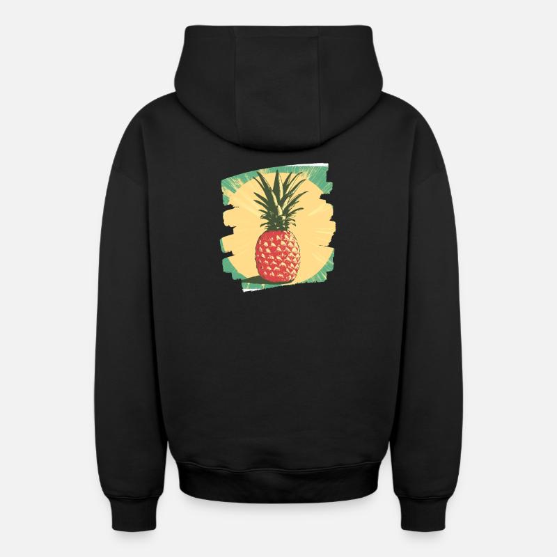 Ananas - Sweat à capuche unisexe zippé oversize épais SPREAD - noir