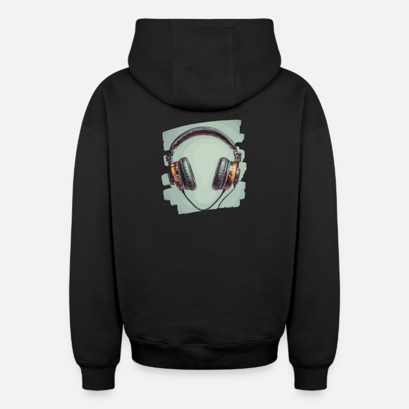 Casque - Sweat à capuche unisexe zippé oversize épais SPREAD - noir