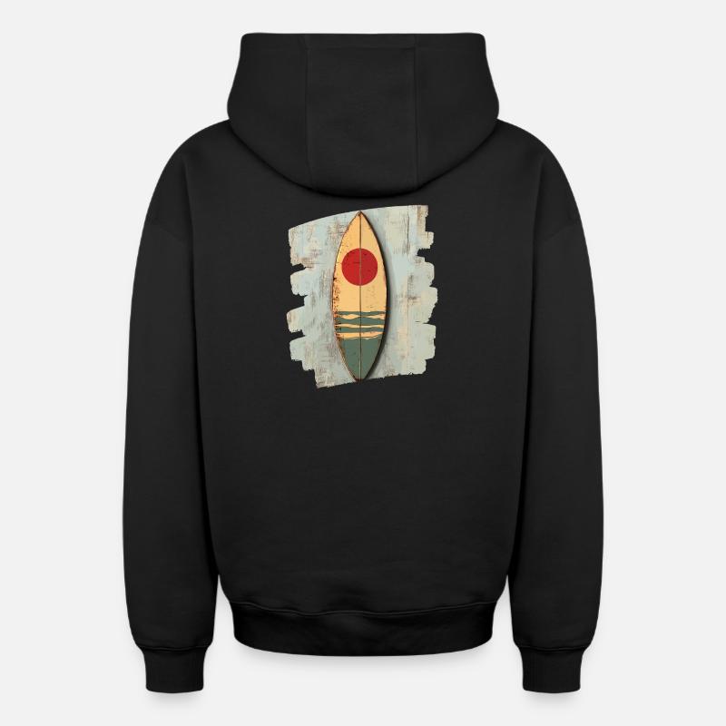Planche de surf - Sweat à capuche unisexe zippé oversize épais SPREAD - noir