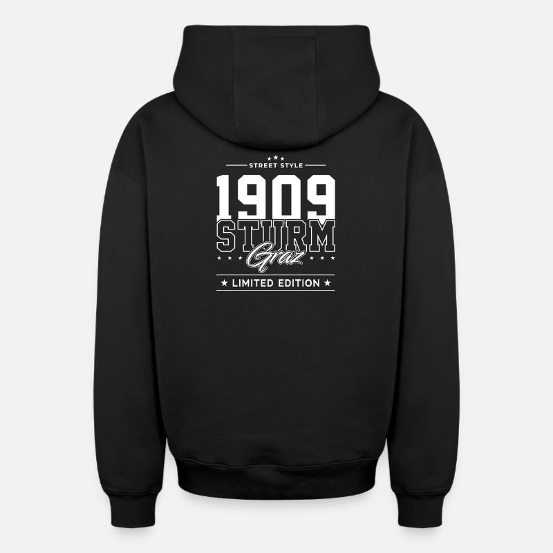 Sturm Graz - Sweat à capuche unisexe zippé oversize épais SPREAD - noir