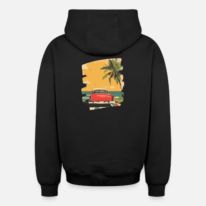 Été - Sweat à capuche unisexe zippé oversize épais SPREAD - noir
