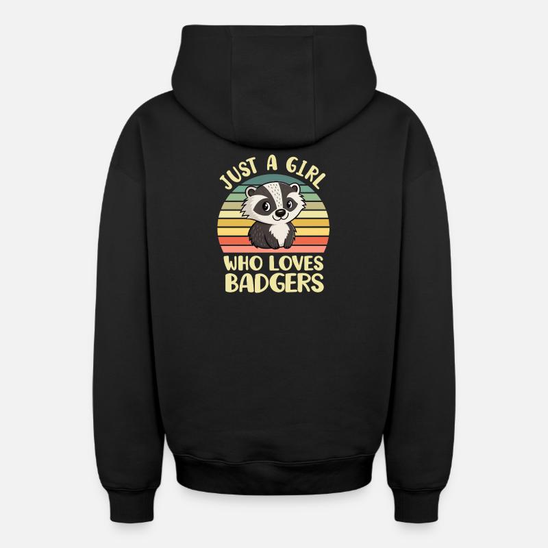 Blaireau - Sweat à capuche unisexe zippé oversize épais SPREAD - noir