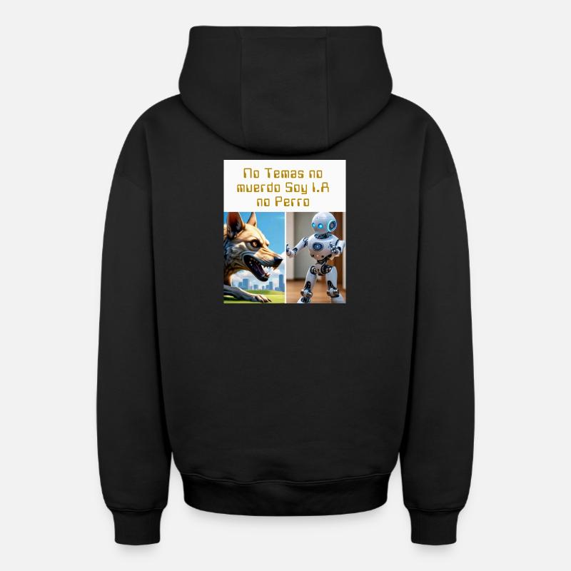 Ami I.A - Sweat à capuche unisexe zippé oversize épais SPREAD - noir