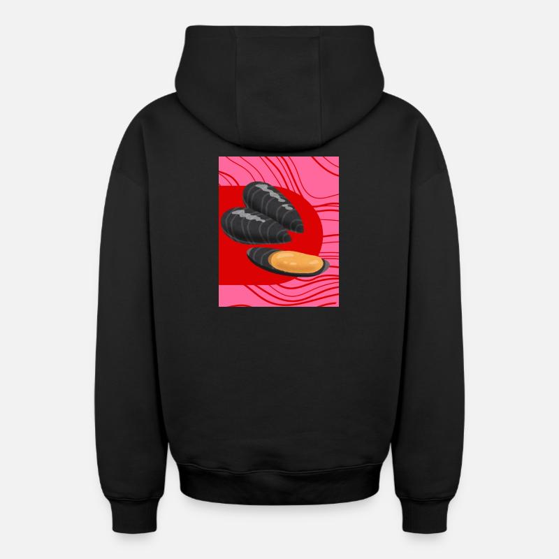 Moules funky - Sweat à capuche unisexe zippé oversize épais SPREAD - noir