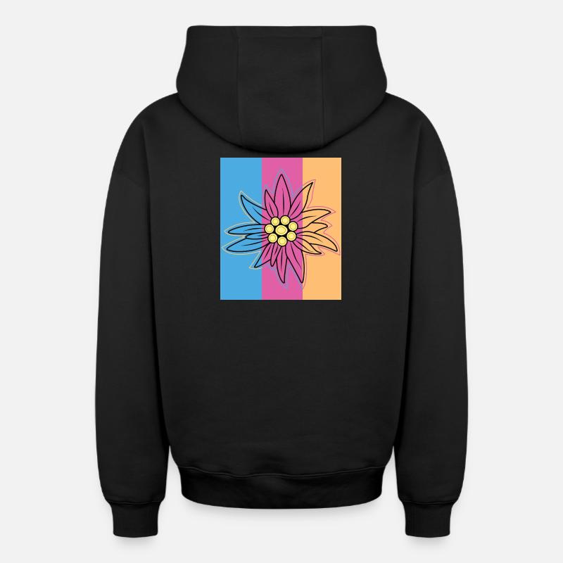 Edelweiss. - Sweat à capuche unisexe zippé oversize épais SPREAD - noir