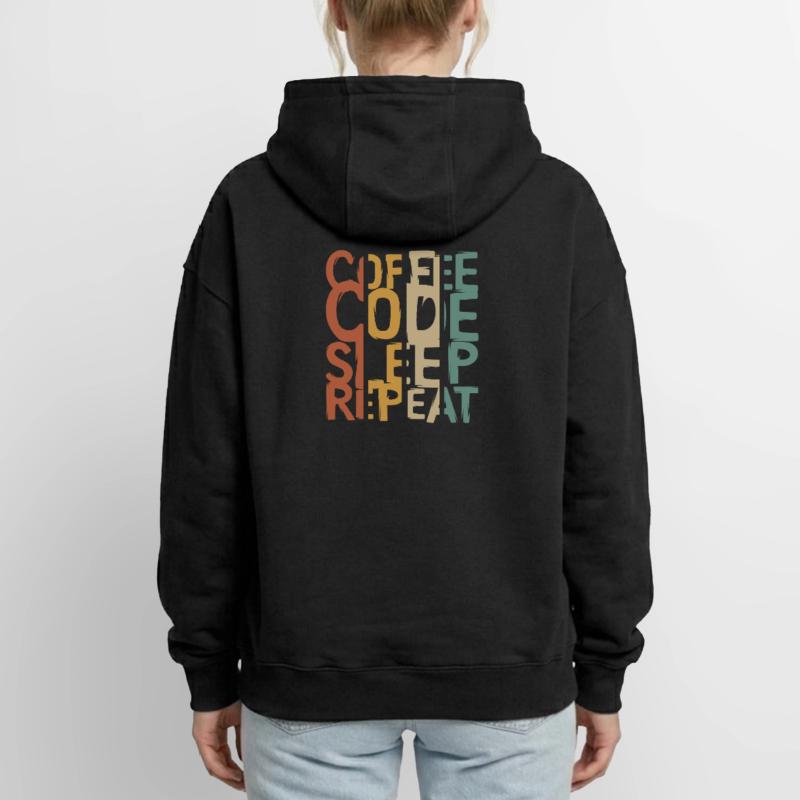 Coffee Code Sleep Repeat – Developer Design Oversized Heavyweight Unisex Zip Hoodie