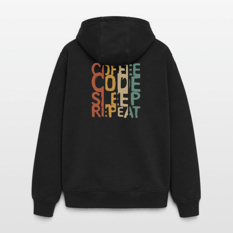 Coffee Code Sleep Repeat – Developer Design Oversized Heavyweight Unisex Zip Hoodie