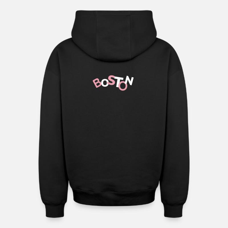 Tablier de cuisine Boston - Sweat à capuche unisexe zippé oversize épais SPREAD - noir