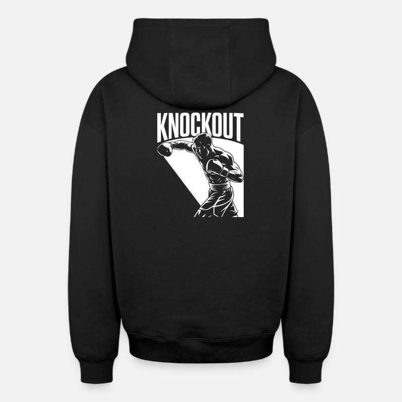Knock-out - Sweat à capuche unisexe zippé oversize épais SPREAD - noir