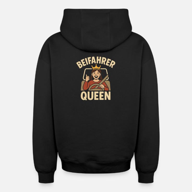 Conception Queen passager - Sweat à capuche unisexe zippé oversize épais SPREAD - noir