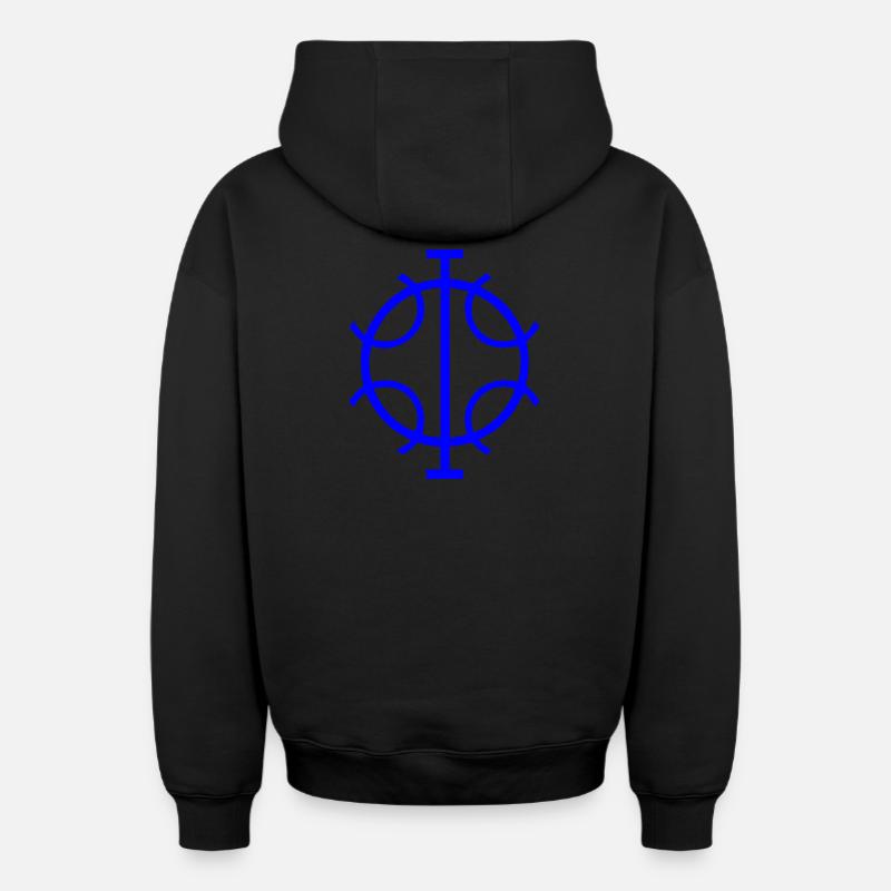 Danobus - Sweat à capuche unisexe zippé oversize épais SPREAD - noir