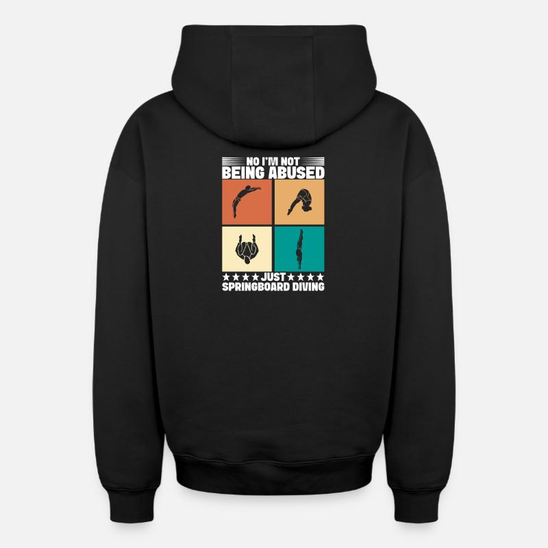 Plongeoir - Sweat à capuche unisexe zippé oversize épais SPREAD - noir