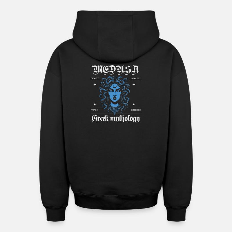 Conception mythologique de Méduse - Sweat à capuche unisexe zippé oversize épais SPREAD - noir