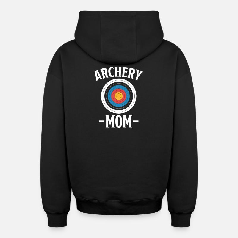 Bogenschießen Spruch Mutter Bogenschießen Geschenk - Oversized Heavyweight Unisex Zip Hoodie - Schwarz