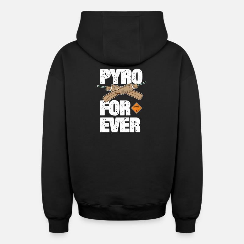 Pyro For Ever avec Trueno - Sweat à capuche unisexe zippé oversize épais SPREAD - noir