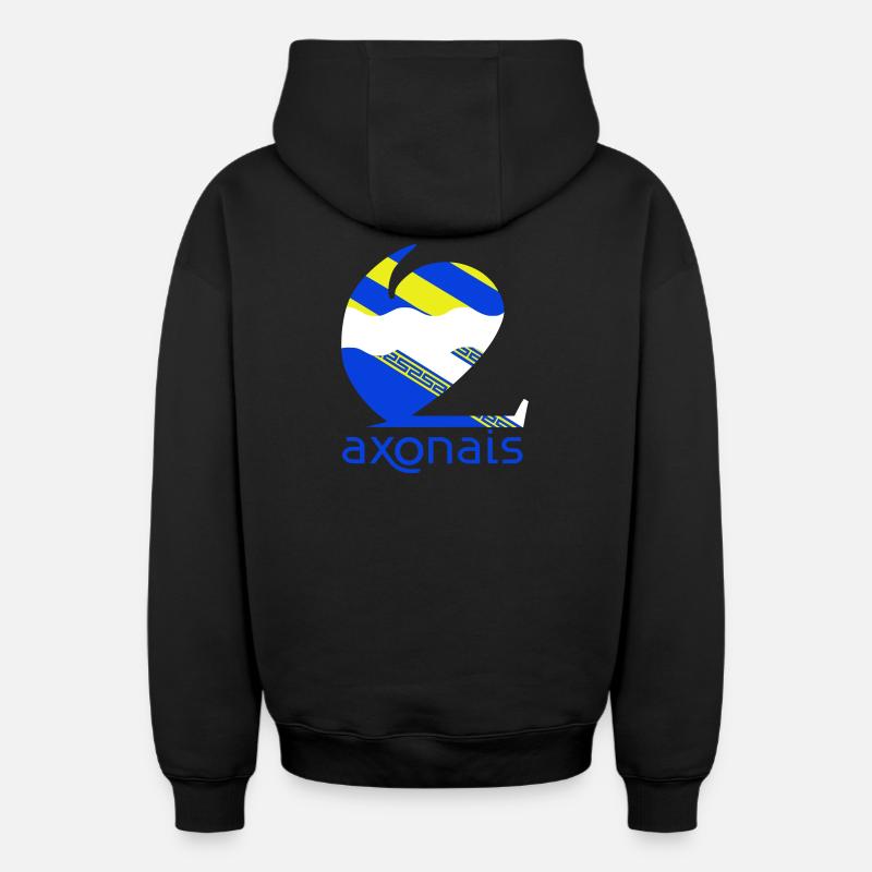 Axonais - Sweat à capuche unisexe zippé oversize épais SPREAD - noir
