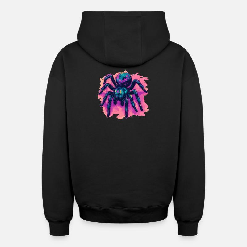 Tarentules Tarentule - Sweat à capuche unisexe zippé oversize épais SPREAD - noir