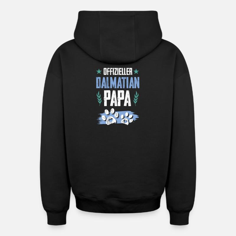 Chiens dalmatiens papa - Sweat à capuche unisexe zippé oversize épais SPREAD - noir