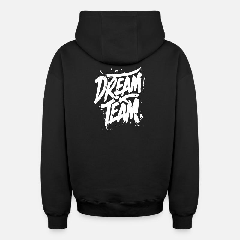 Équipe de rêve - Sweat à capuche unisexe zippé oversize épais SPREAD - noir
