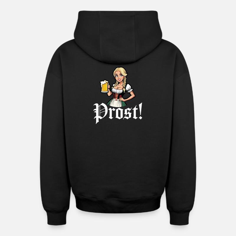 Prost - Sweat à capuche unisexe zippé oversize épais SPREAD - noir
