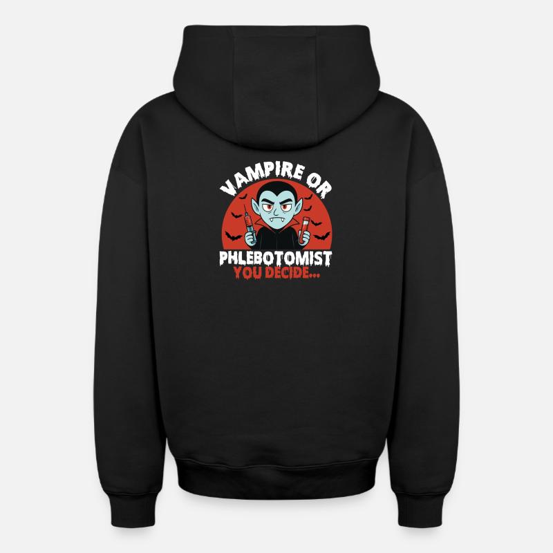 Vampir oder Phlebotomiker, du entscheidest... - Oversized Heavyweight Unisex Zip Hoodie - Schwarz