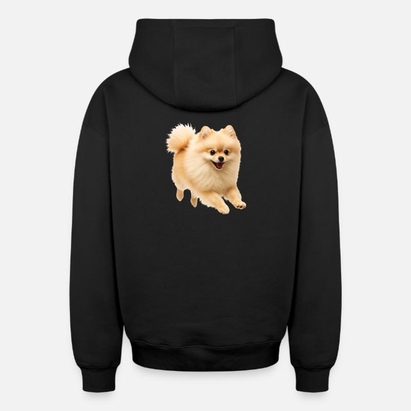 Spitz nain - Sweat à capuche unisexe zippé oversize épais SPREAD - noir
