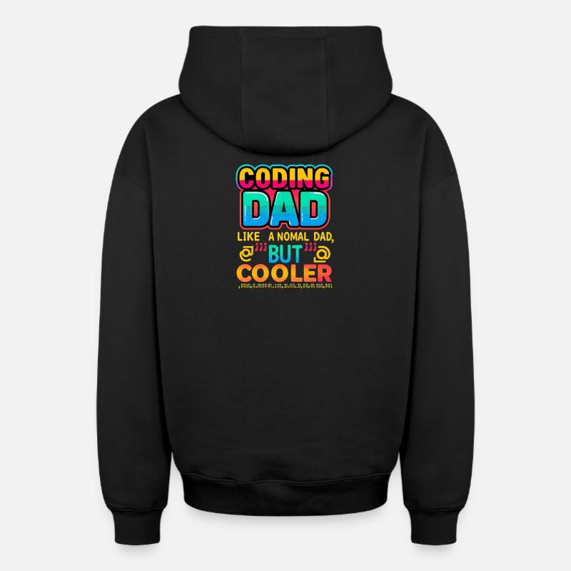 Codage Papa Cooler, Programmeur - Sweat à capuche unisexe zippé oversize épais SPREAD - noir
