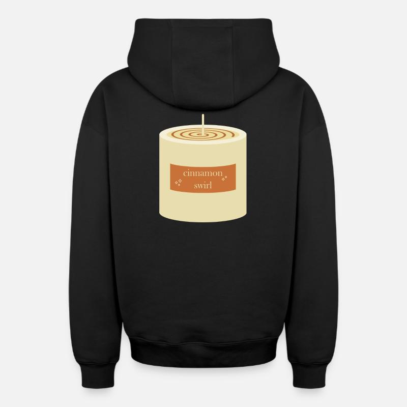 Bougie tourbillon de cannelle - Sweat à capuche unisexe zippé oversize épais SPREAD - noir