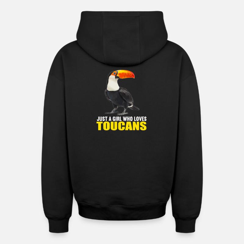 Toucans Toucan - Sweat à capuche unisexe zippé oversize épais SPREAD - noir