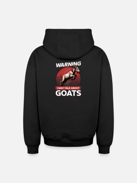 Drôle d’animal de la ferme chèvre - Sweat à capuche unisexe zippé oversize épais SPREAD - noir