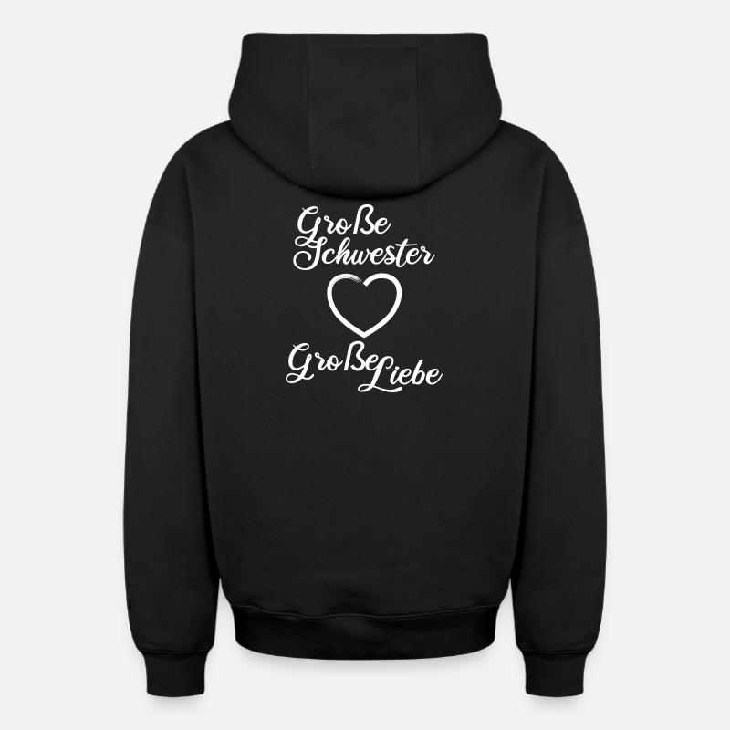 Grande Sœur Grand Amour - Sweat à capuche unisexe zippé oversize épais SPREAD - noir
