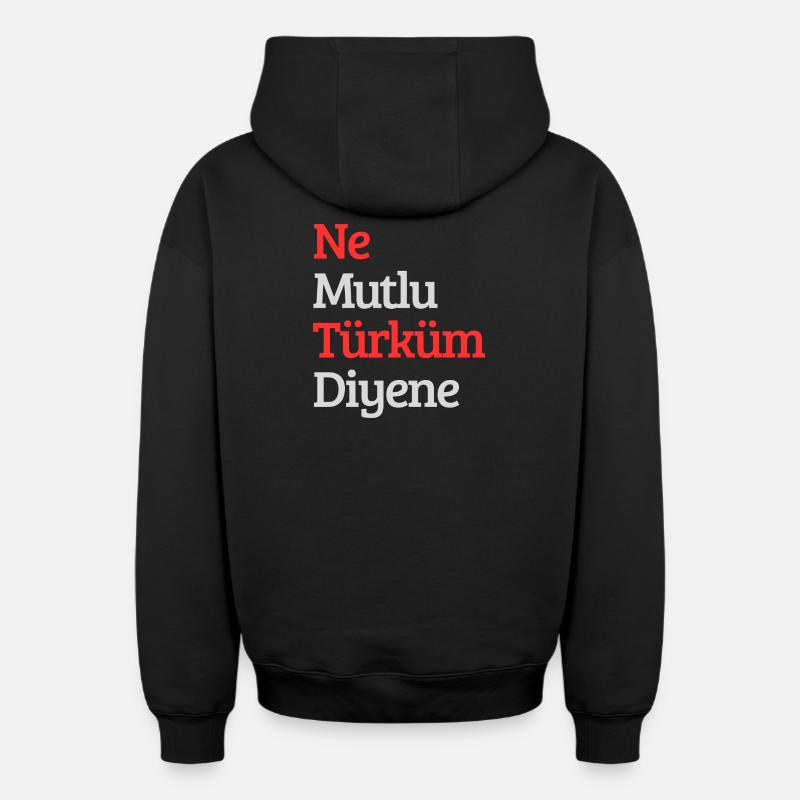 Design de la dinde - Sweat à capuche unisexe zippé oversize épais SPREAD - noir